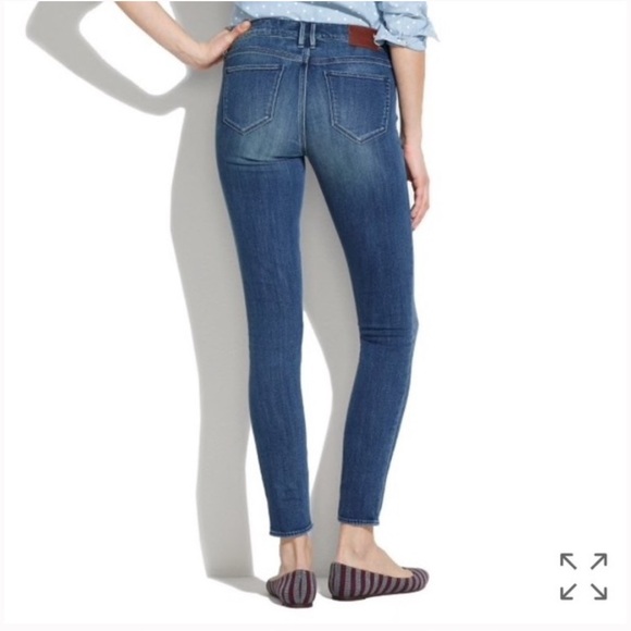 Madewell Skinny Skinny Ankle Jeans Zipper Dark Wash Bottom Size 24 x 28 - Picture 10 of 11